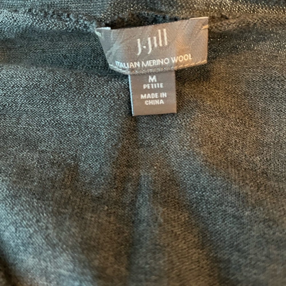 J. Jill Charcoal 100% Merino Wool Top - Picture 3 of 4